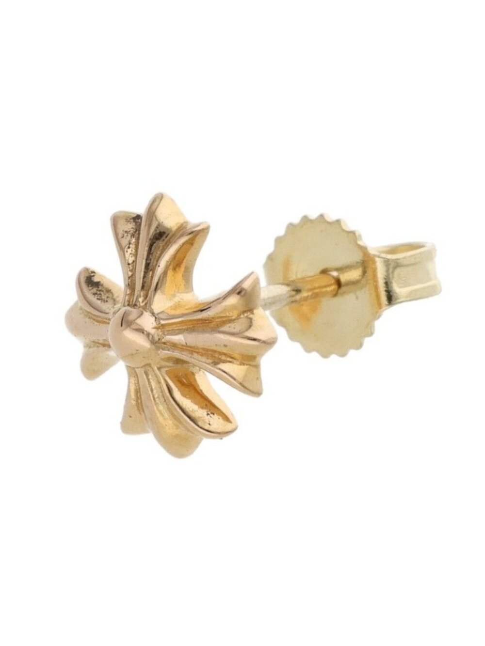 Chrome Hearts 22k CH Pls Plus Stud Gold Earrings
